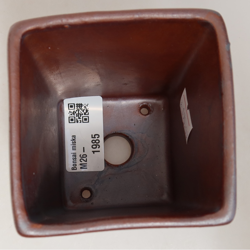 Ceramic bonsai pot, 7.5 x 7.5 x 9.5 cm, metallic color