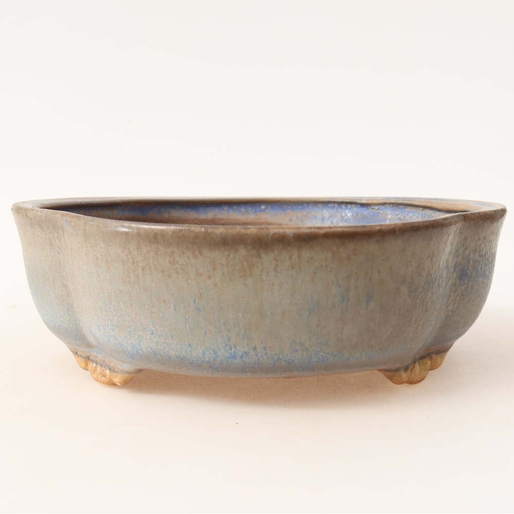 Ceramic bonsai bowl 17 x 15,5 x 5,5 cm, colour blue