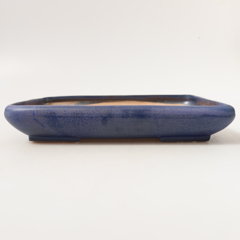 Ceramic bonsai pot, 24 x 17.5 x 4 cm, blue