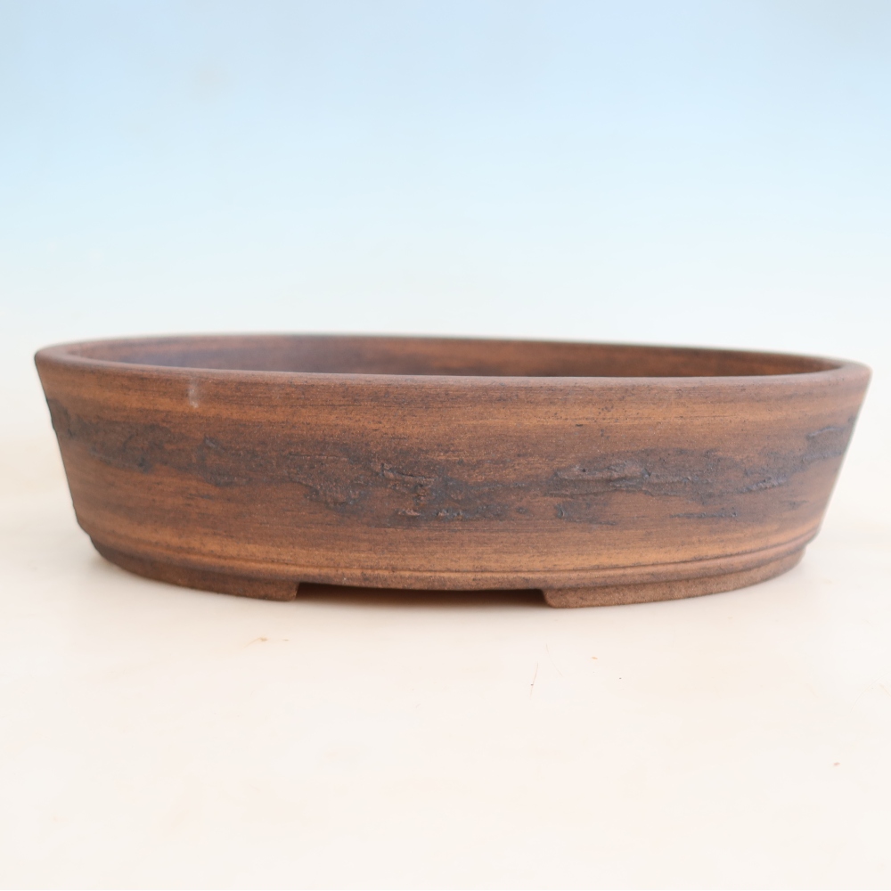Ceramic bonsai pot, 38 x 30.5 x 8.5 cm, brown