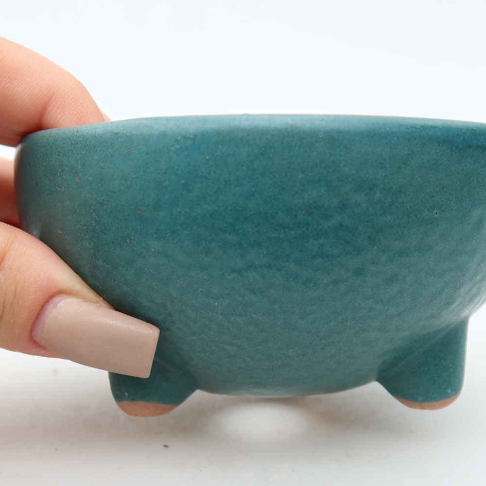 Ceramic bonsai bowl 10 x 10 x 5 cm, colour blue