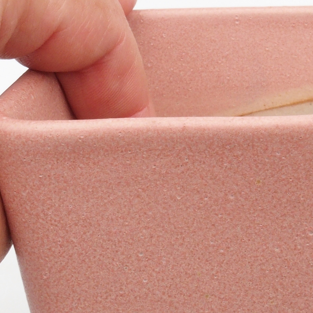 Ceramic bonsai bowl 10,5 x 10,5 x 10,5 cm, color pink