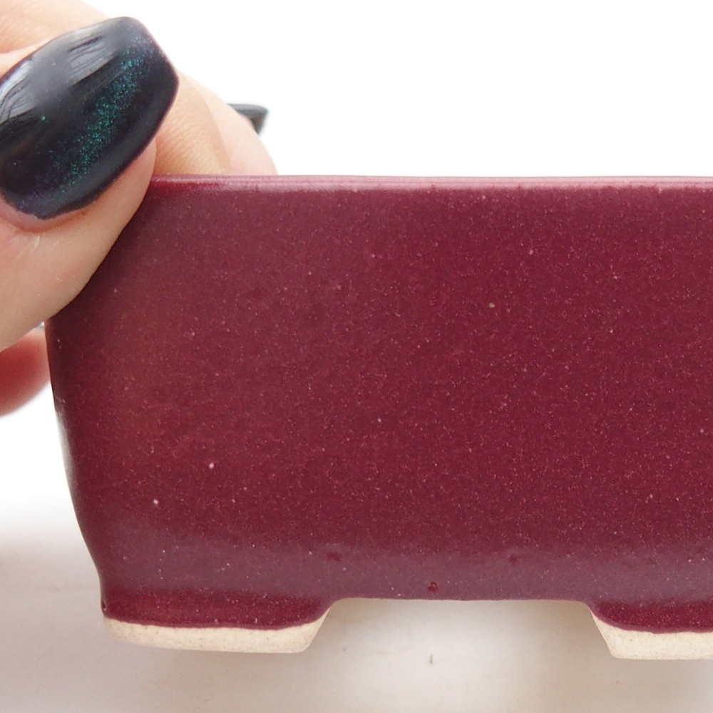 Mini bonsai bowl 7 x 7 x 4 cm, burgundy