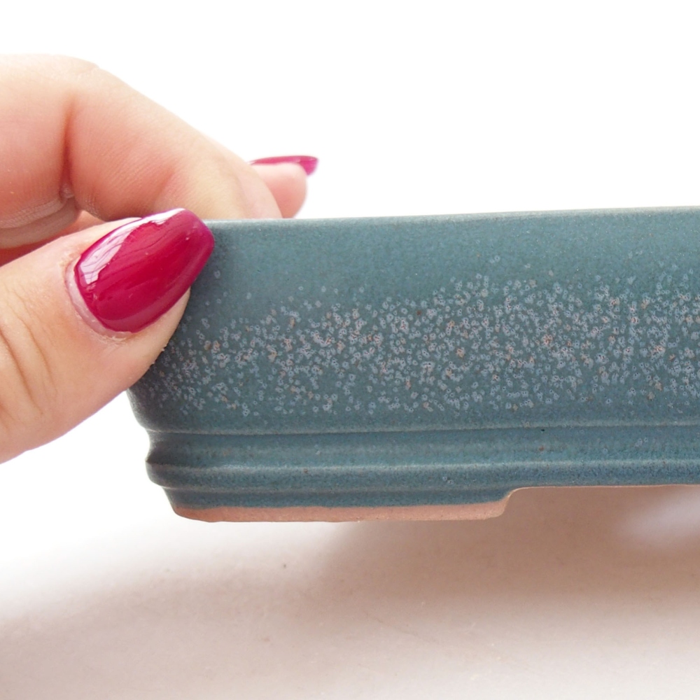 Ceramic bonsai bowl 18 x 13,5 x 4 cm, color blue