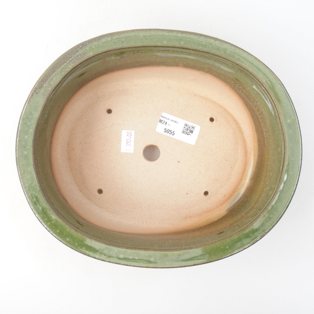 Ceramic bonsai bowl 23 x 19 x 8 cm, color green
