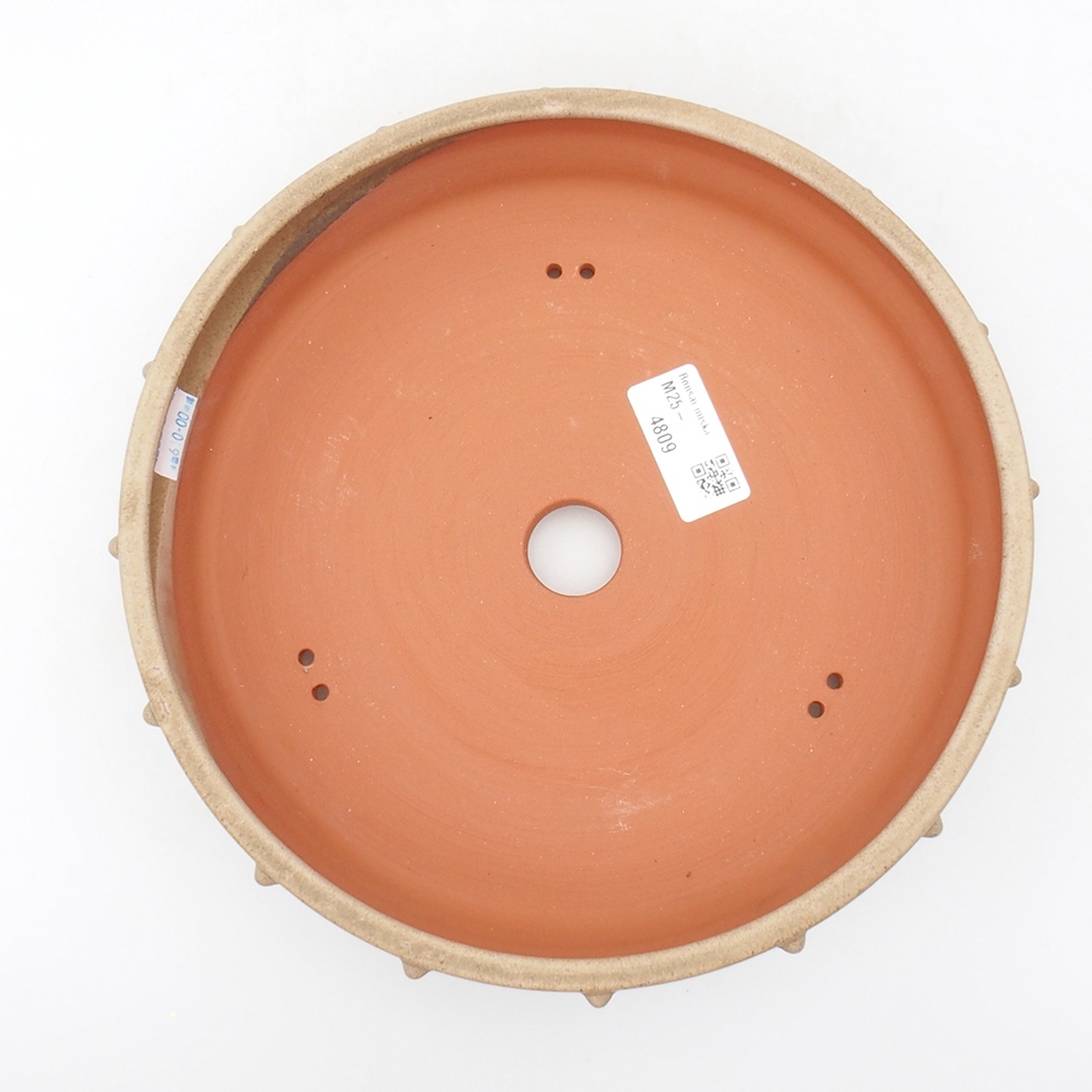 Ceramic bonsai bowl 22 x 22 x 5 cm, brown beige