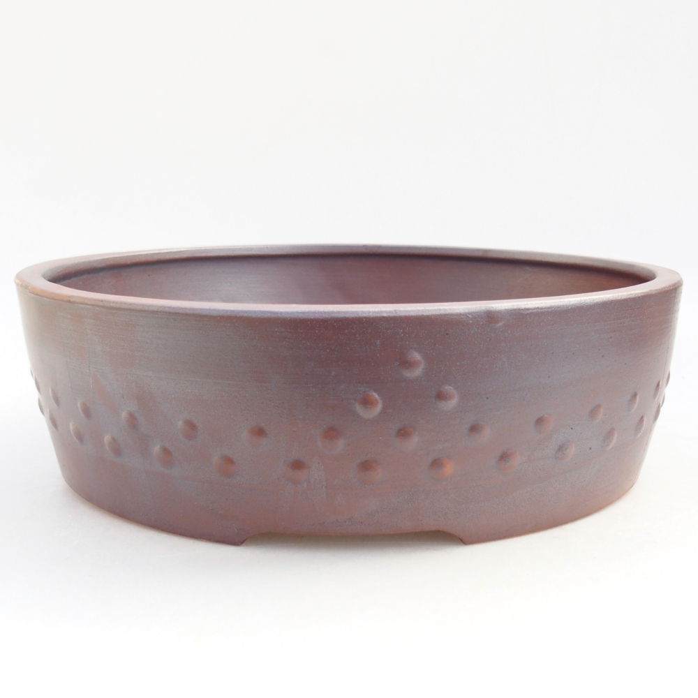 Ceramic bonsai bowl 24,5 x 24,5 x 7 cm, metal colour