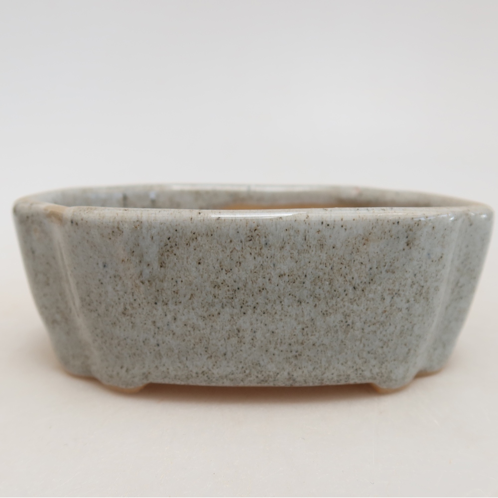 Ceramic bonsai pot, 10.5 x 8 x 4 cm, gray