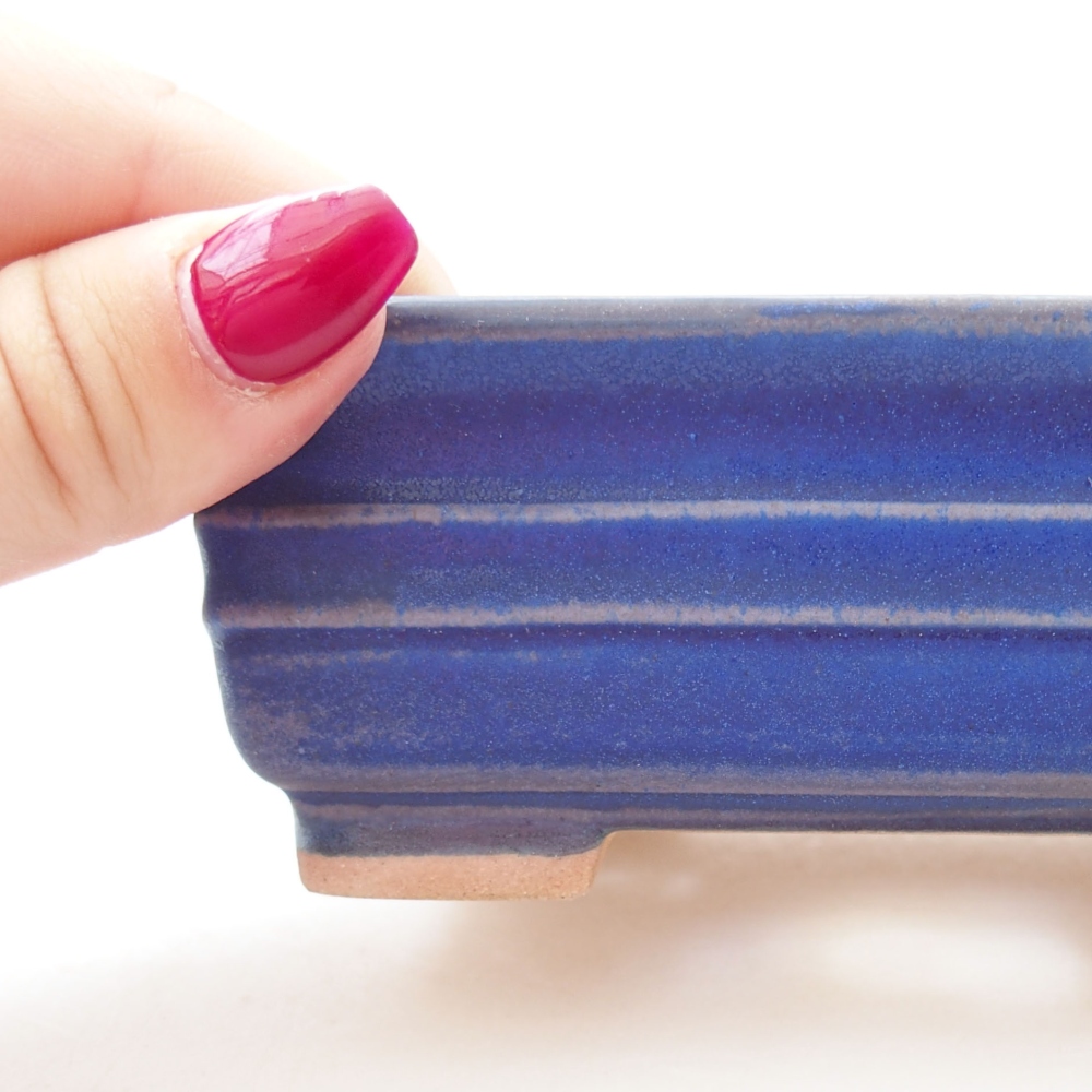 Ceramic bonsai bowl  13,5 x 9,5 x 4,5 cm, color blue