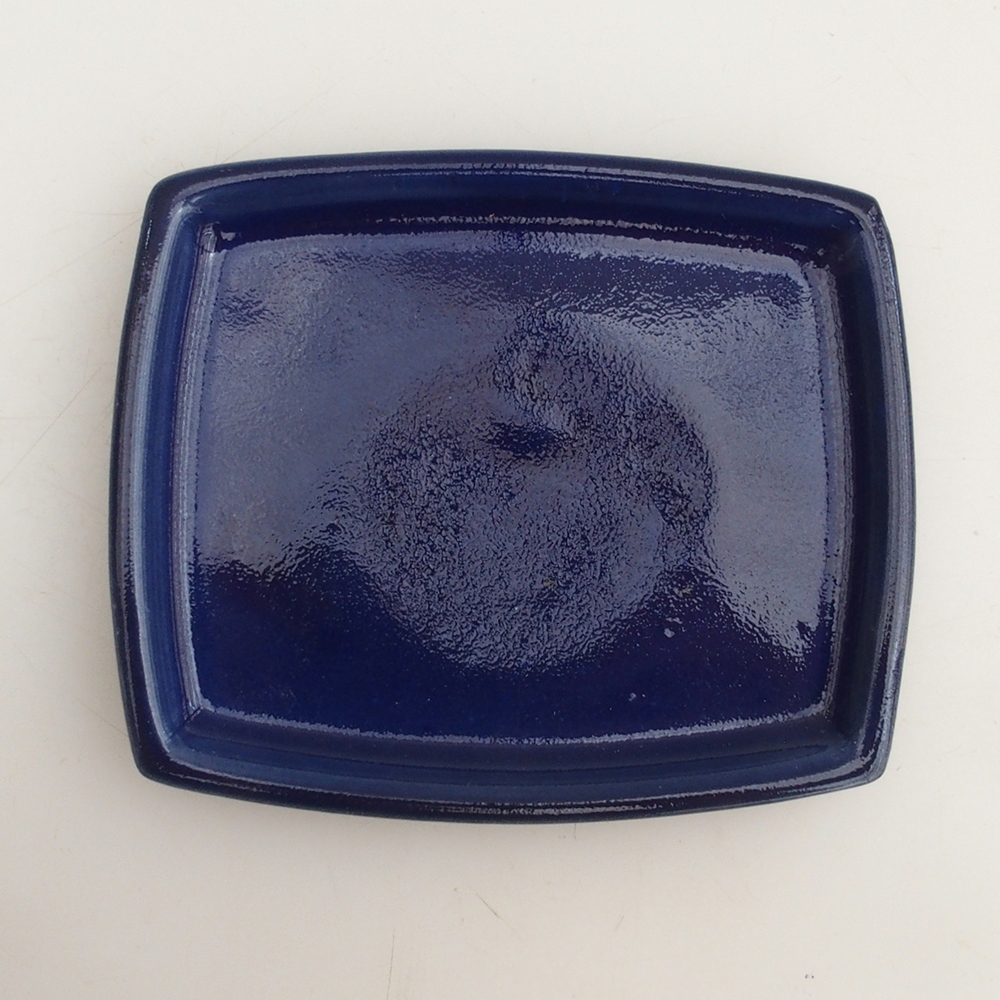 Bonsai bowl + saucer H11 - 11.5 x 10 x 4 cm. - blue
