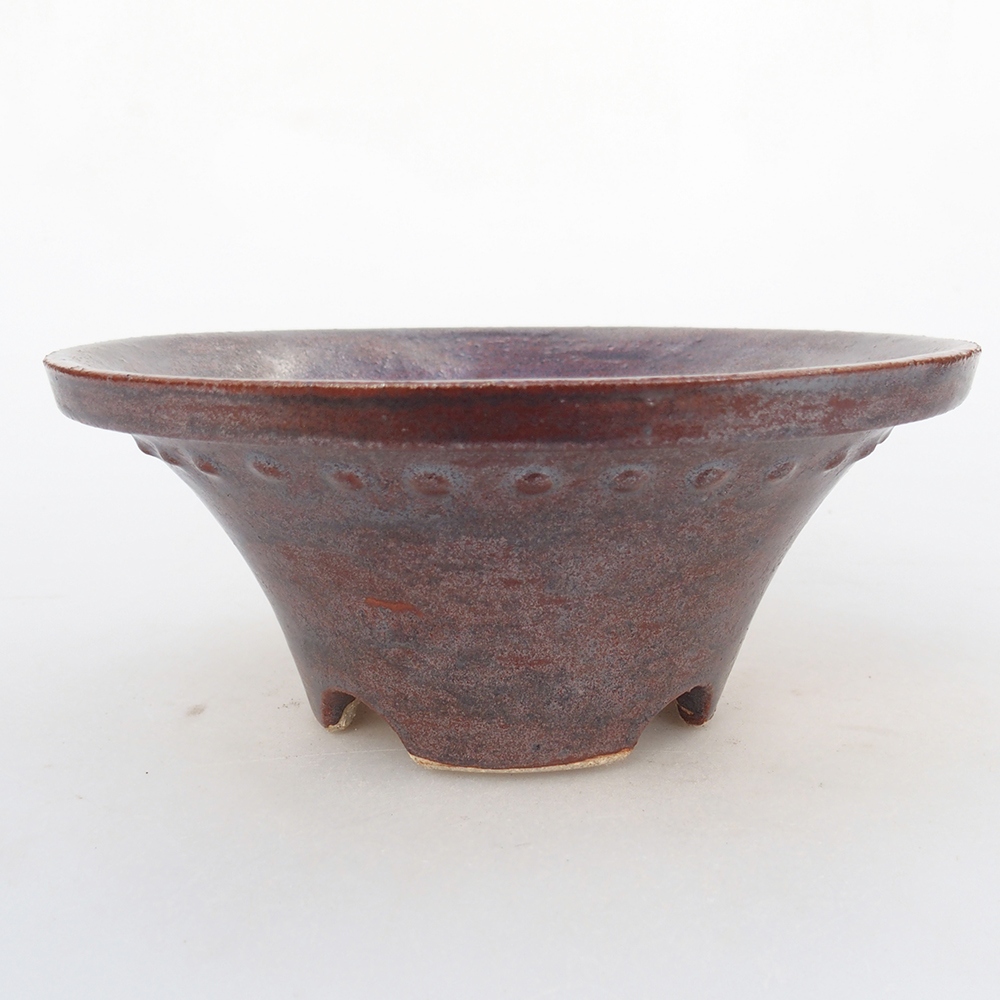 Ceramic bonsai bowl 16 x 16 x 7 cm, brown