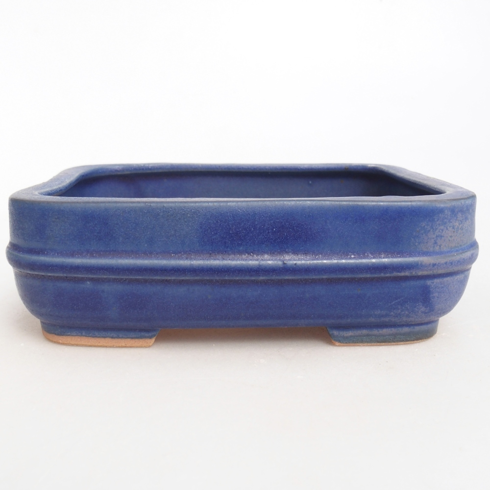 Ceramic bonsai bowl 14,5 x 12,5 x 4,5 cm, colour blue