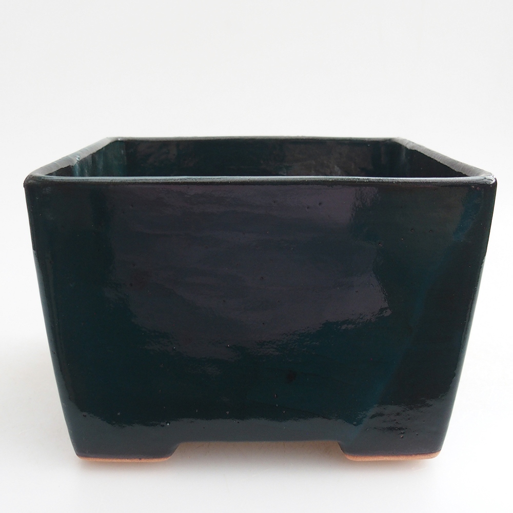 Ceramic bonsai bowl 15 x 15 x 10,5 cm, green