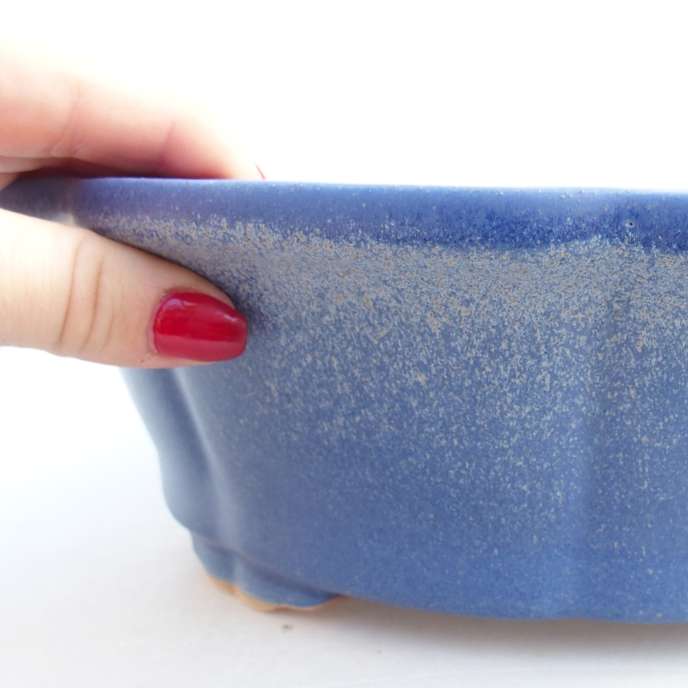 Ceramic bonsai bowl 26 x 26 x 8,5 cm, colour blue