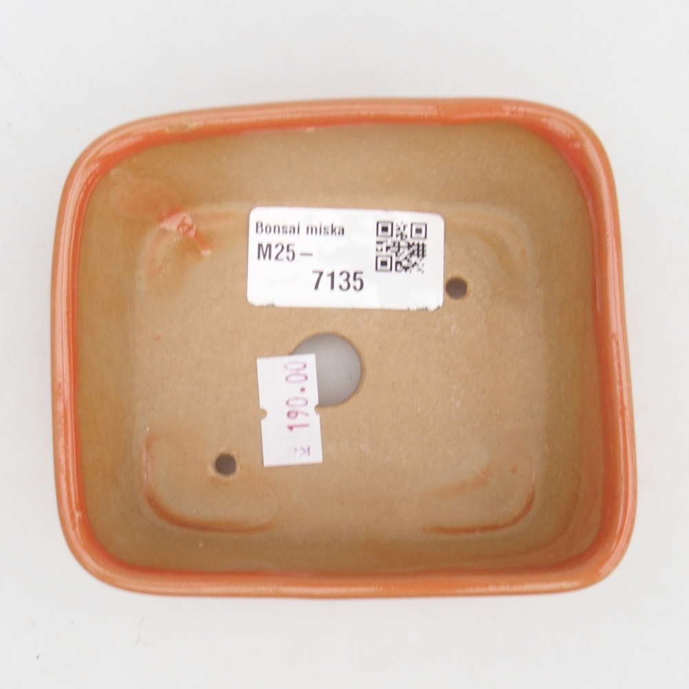 Ceramic bonsai bowl 10,5 x 8,5 x 4 cm, orange