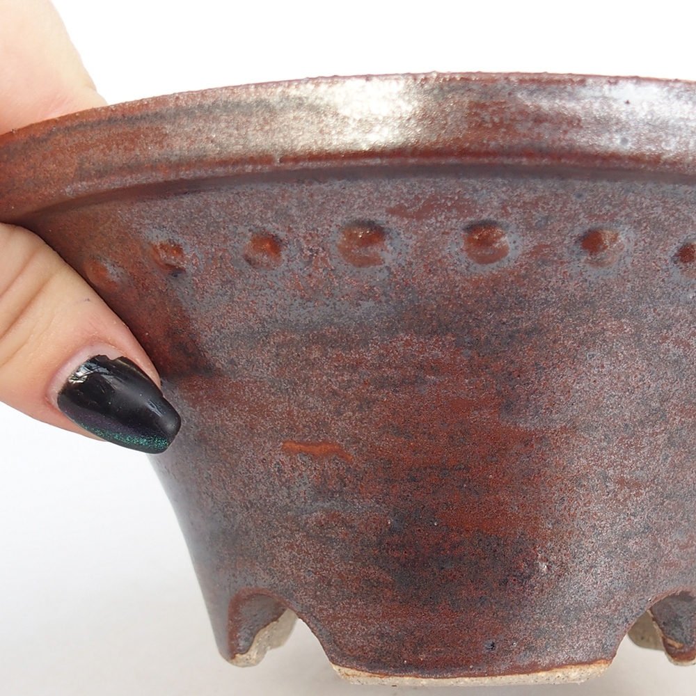Ceramic bonsai bowl 16 x 16 x 7 cm, brown