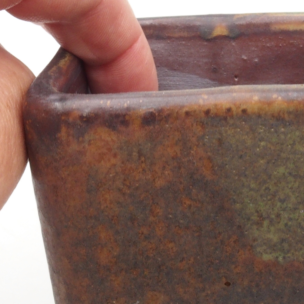 Ceramic bonsai bowl 7,5 x 7,5 x 10,5 cm, color brown