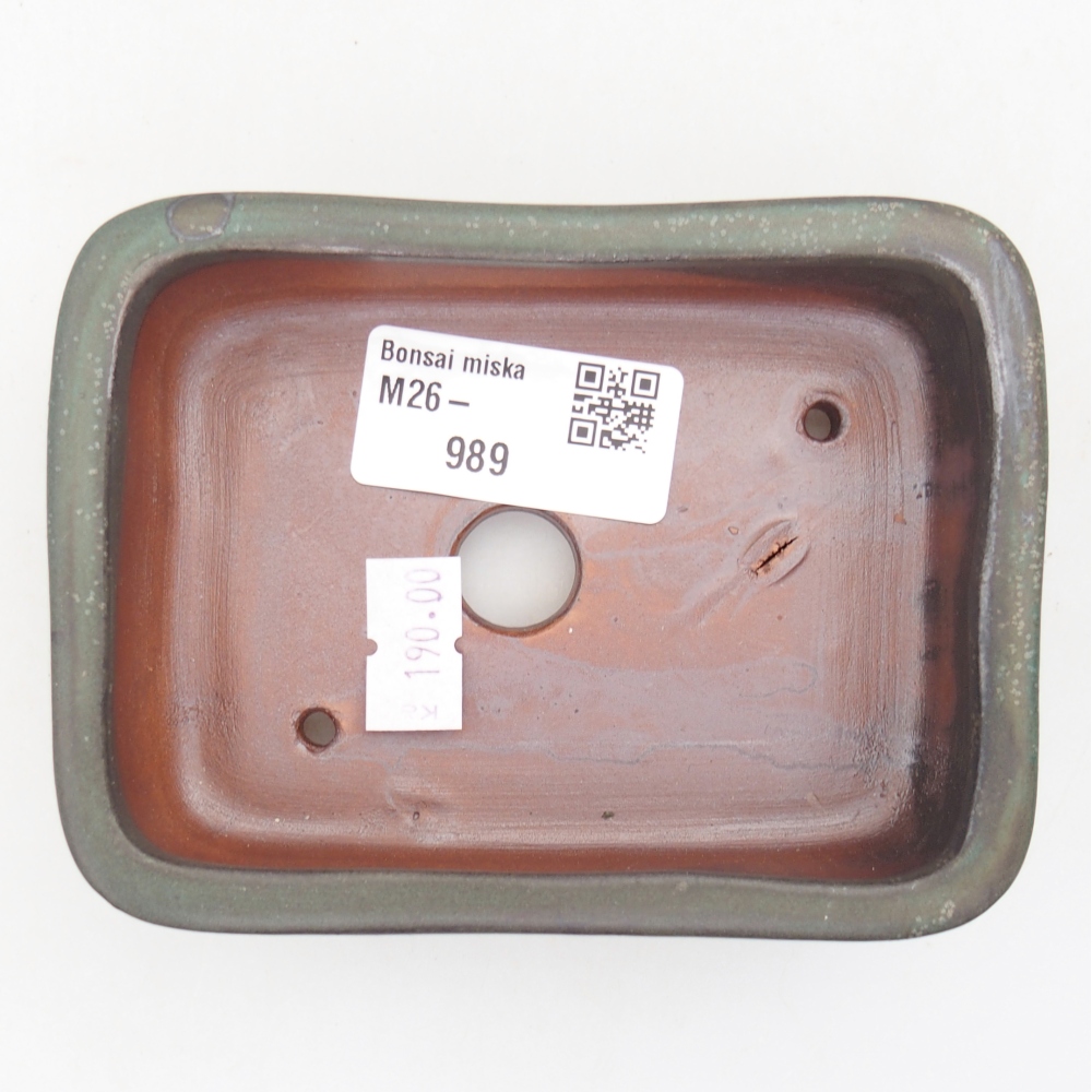 Ceramic bonsai bowl 11 x 8 x 3 cm, grey