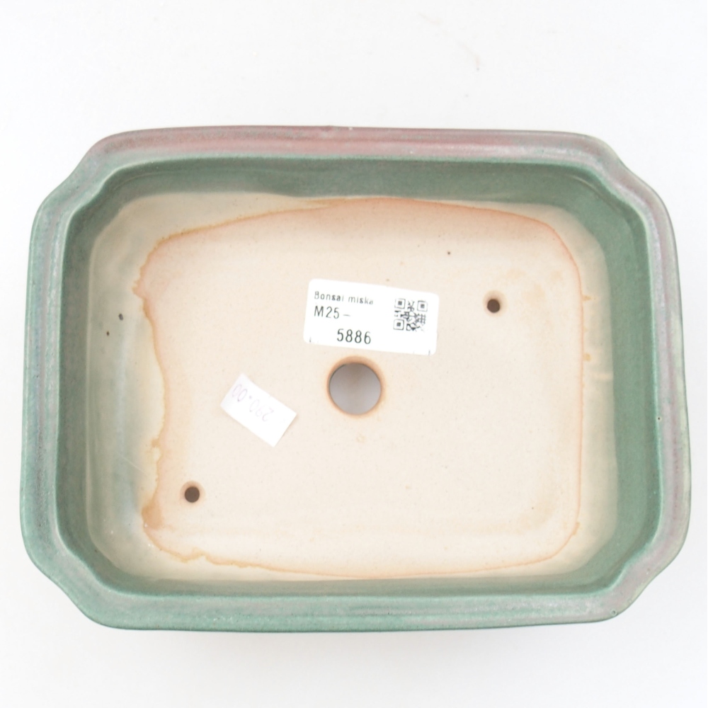 Ceramic bonsai bowl 18 x 14 x 5 cm, color green
