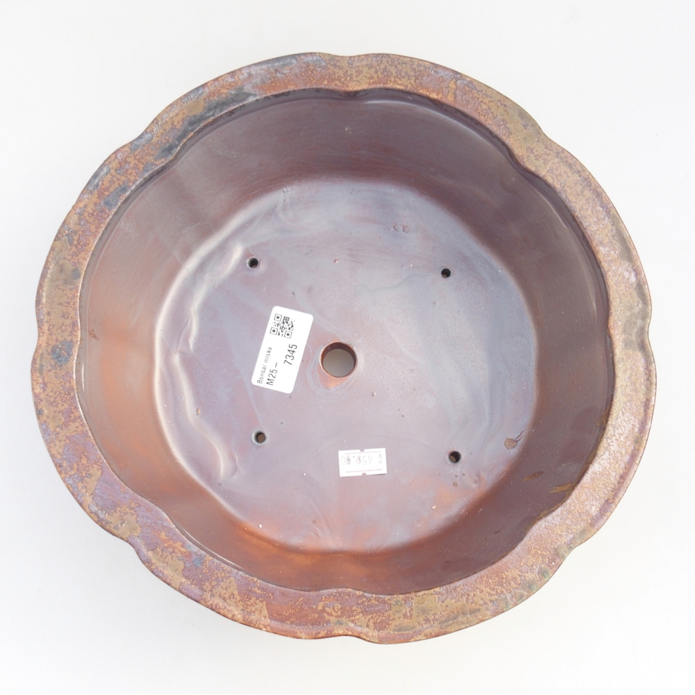 Ceramic bonsai bowl 26 x 26 x 8,5 cm, brown