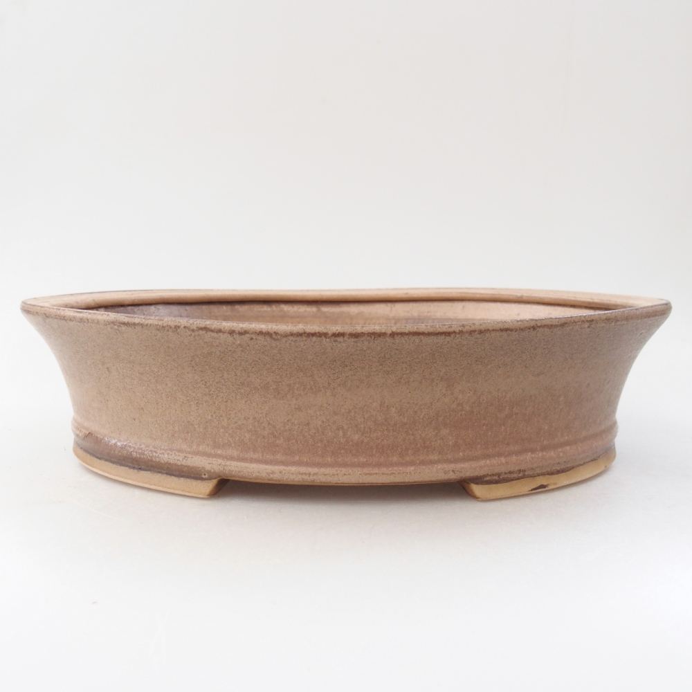 Ceramic bonsai bowl 27 x 24 x 6 cm, colour beige