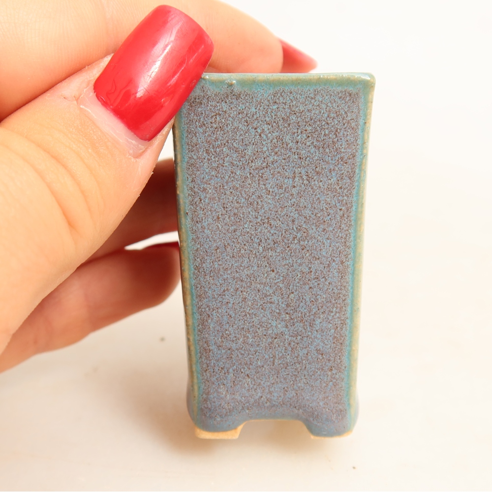 Ceramic bonsai pot, 3 x 3 x 5.5 cm, gray