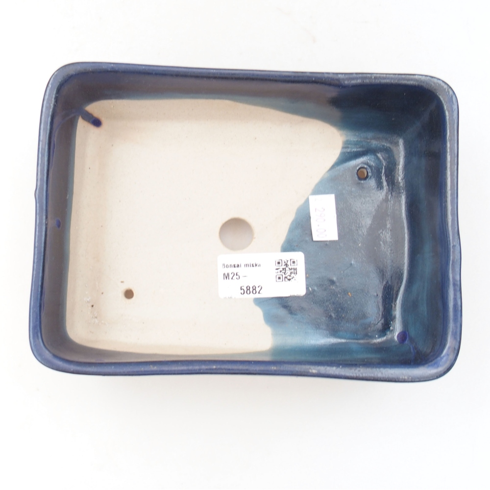 Ceramic bonsai bowl 18 x 13 x 5 cm, color blue