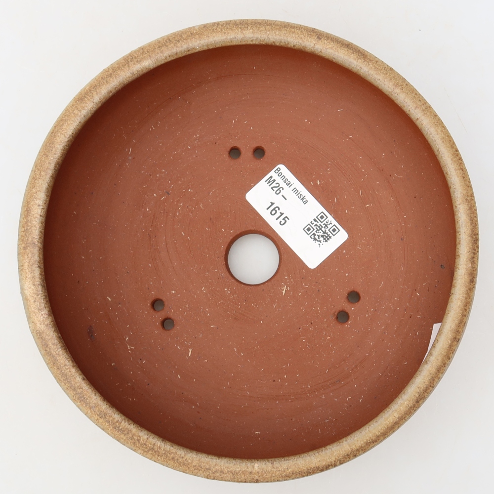 Ceramic bonsai pot, 16 x 16 x 5.5 cm, brown