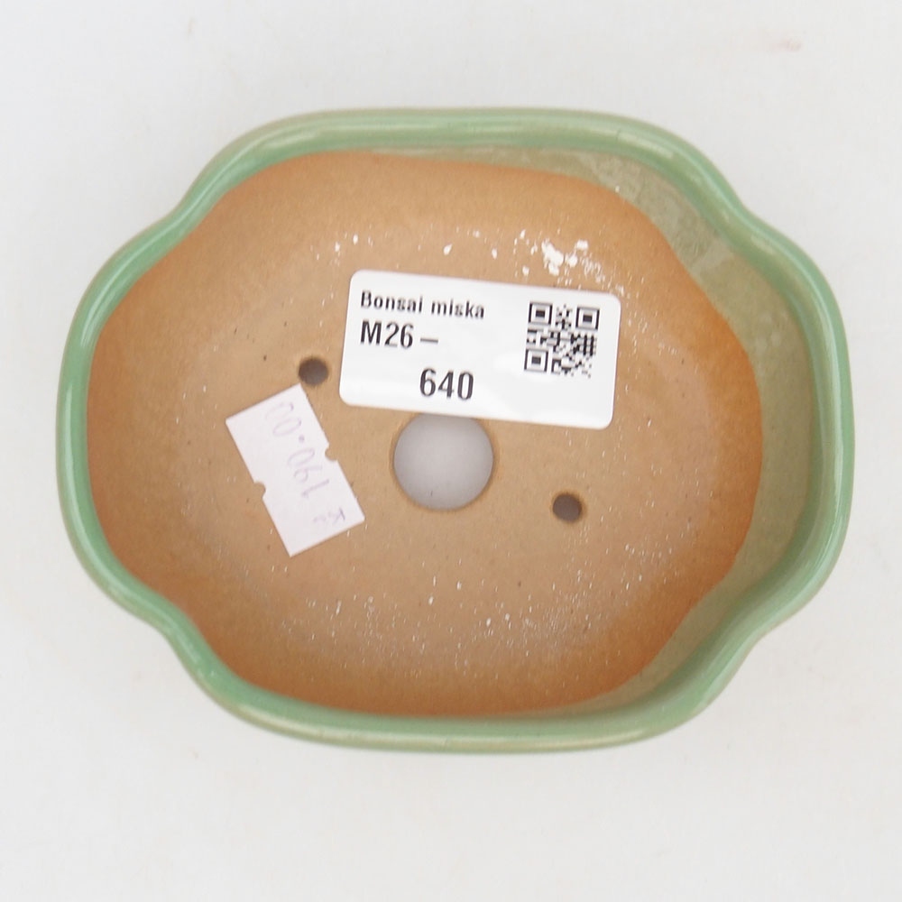 Ceramic bonsai bowl 10,5 x 8,5 x 3,5 cm, green