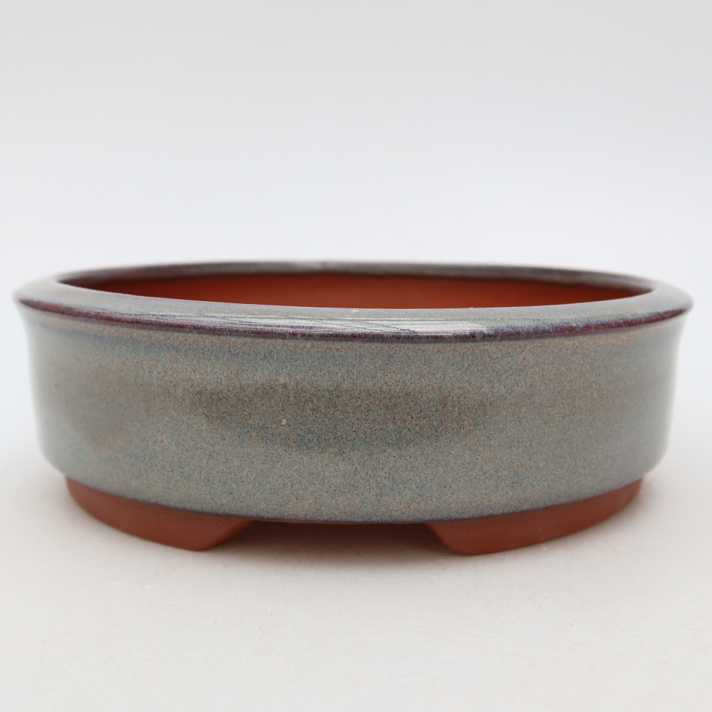 Ceramic bonsai pot, 16 x 16 x 5 cm, gray