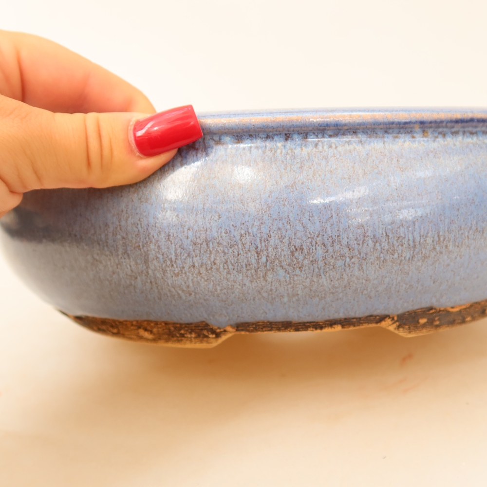 Ceramic bonsai bowl 24 x 24 x 8 cm, colour blue