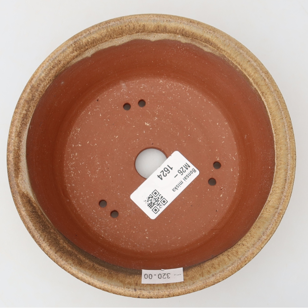 Ceramic bonsai bowl 15,5 x 15,5 x 5 cm, brown