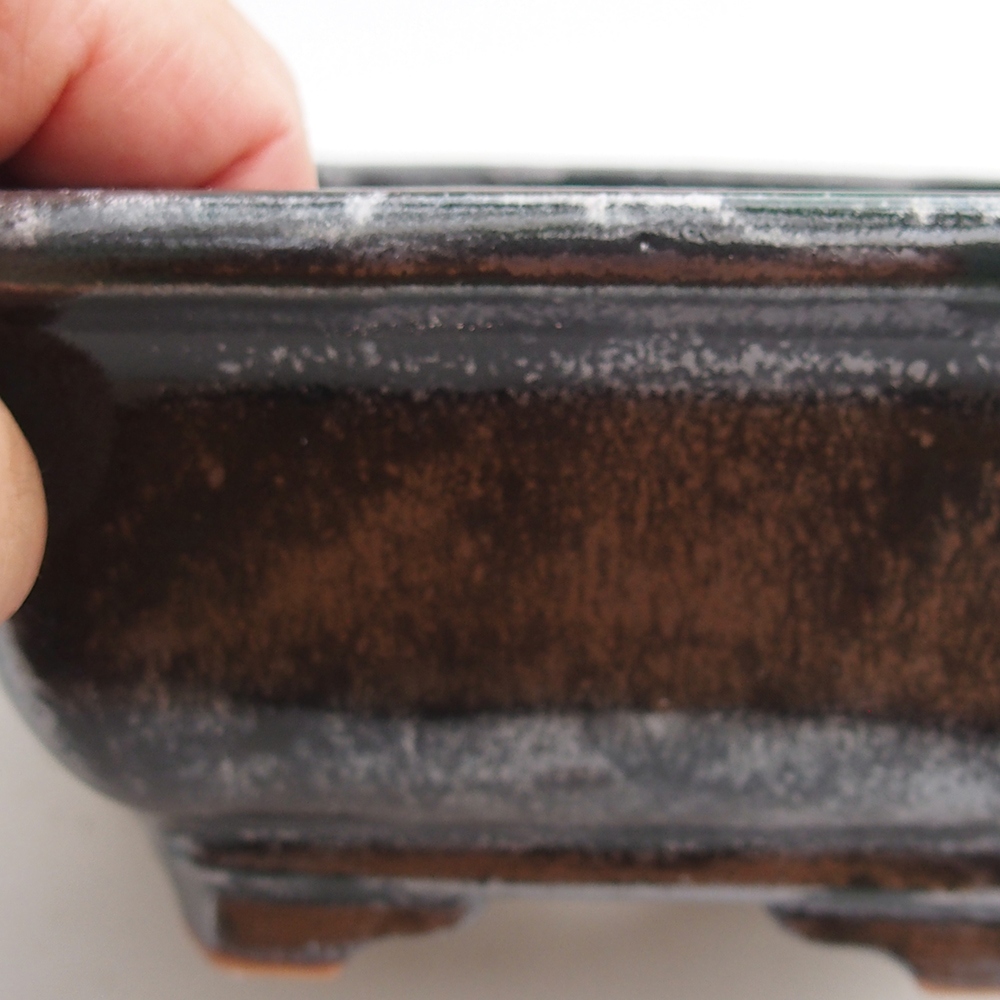 Ceramic bonsai bowl 23 x 21 x 7,5 cm, green