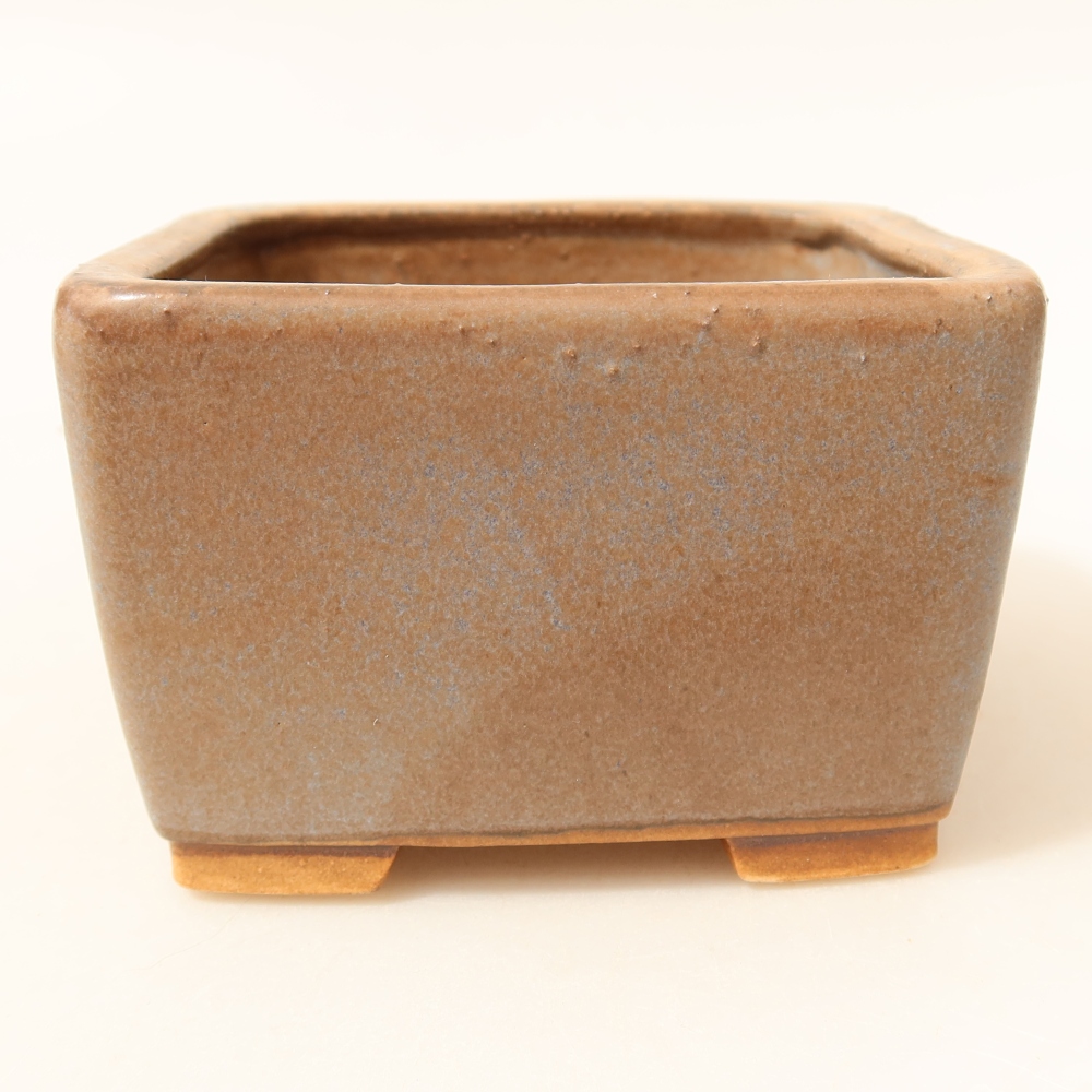 Ceramic bonsai pot, 10.5 x 10.5 x 7 cm, blue
