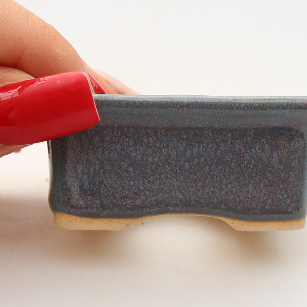 Ceramic bonsai pot, 6 x 4.5 x 2.5 cm, gray