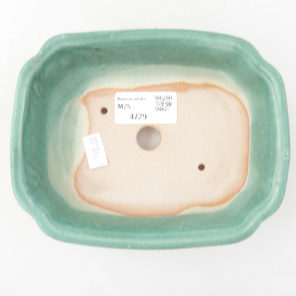 Ceramic bonsai bowl 16 x 12 x 5 cm, color green