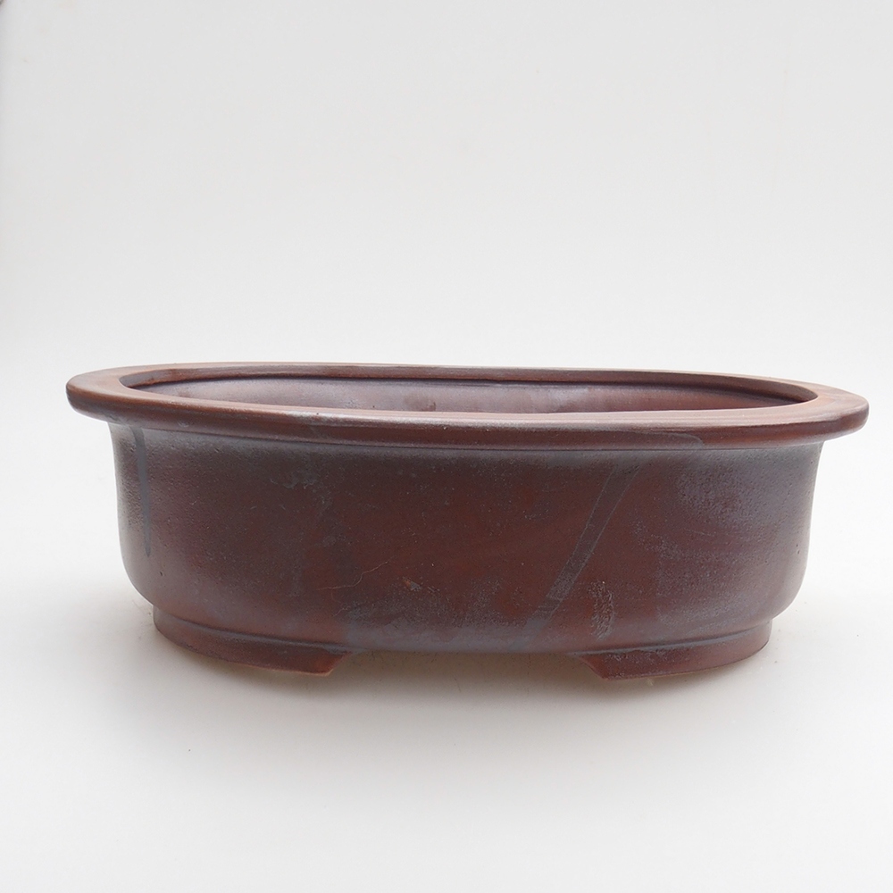 Ceramic bonsai bowl 25 x 20,5 x 8 cm, metal colour