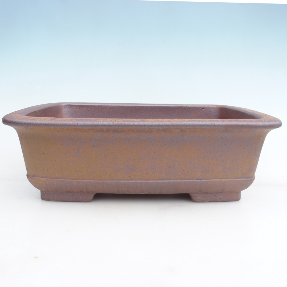 Ceramic bonsai bowl 37 x 28 x 12 cm, metal colour