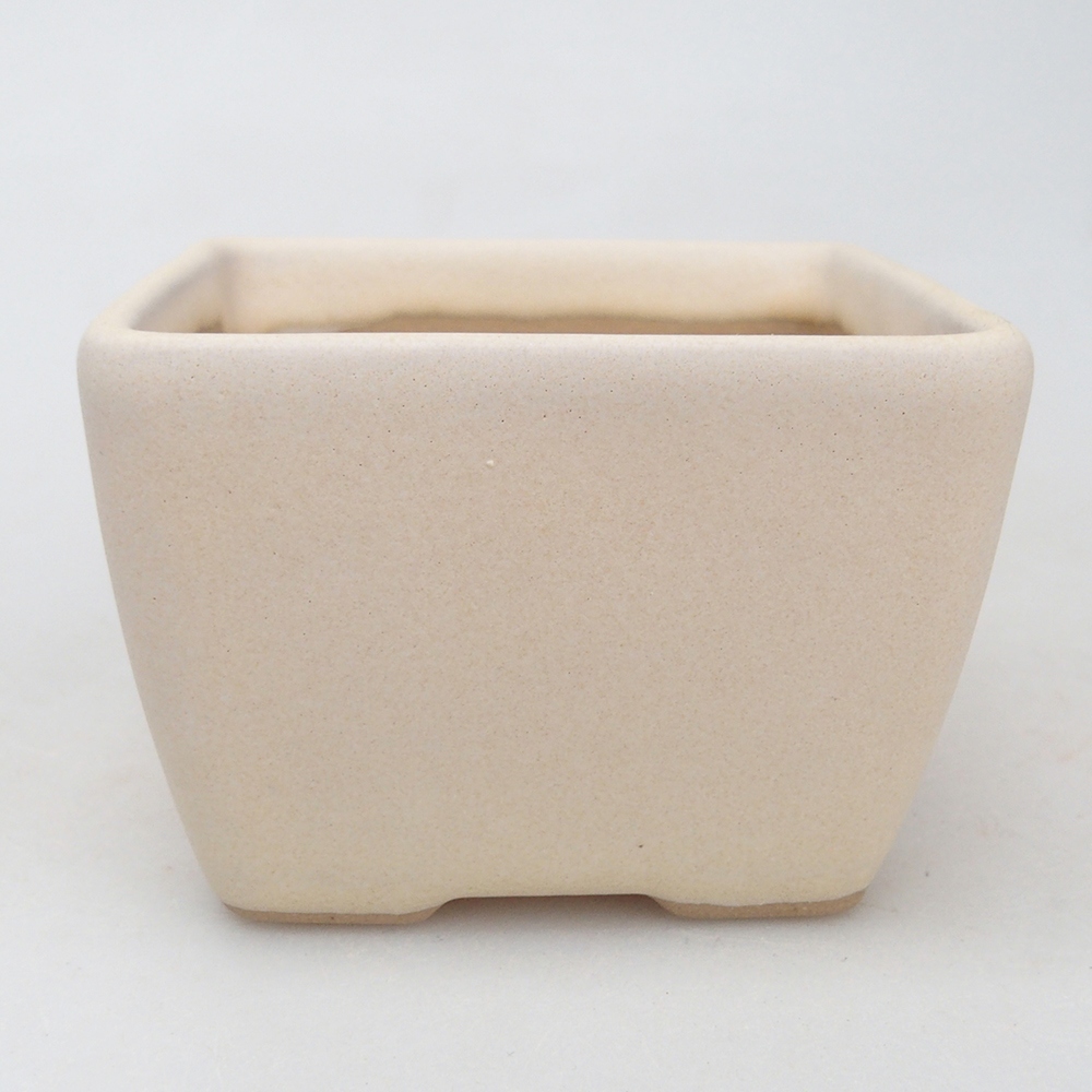 Ceramic bonsai bowl 8,5 x 8,5 x 6 cm, colour beige