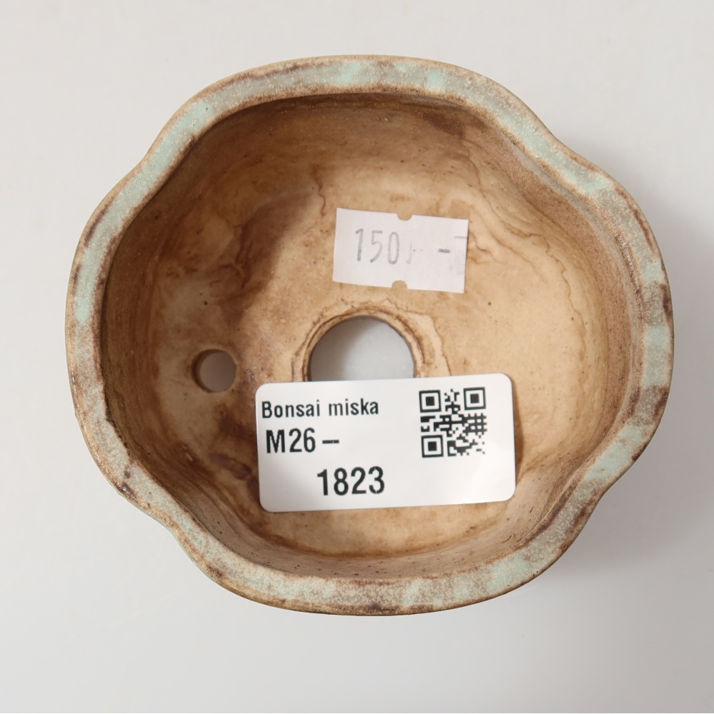 Ceramic bonsai pot, 8 x 7.5 x 3.5 cm, green