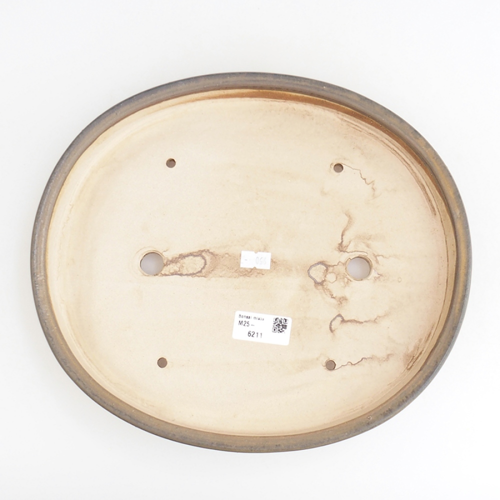 Ceramic bonsai bowl 30 x 26 x 4 cm, brown
