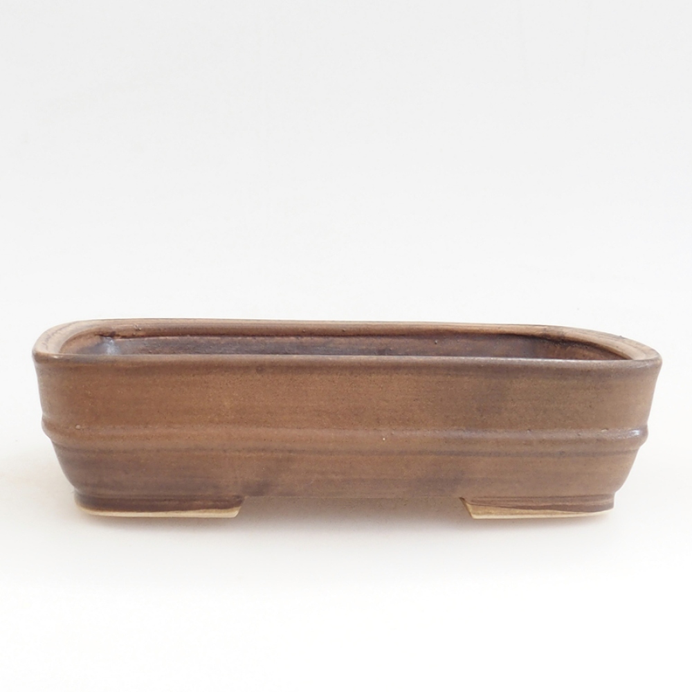 Ceramic bonsai bowl 21,5 x 17,5 x 5,5 cm, brown