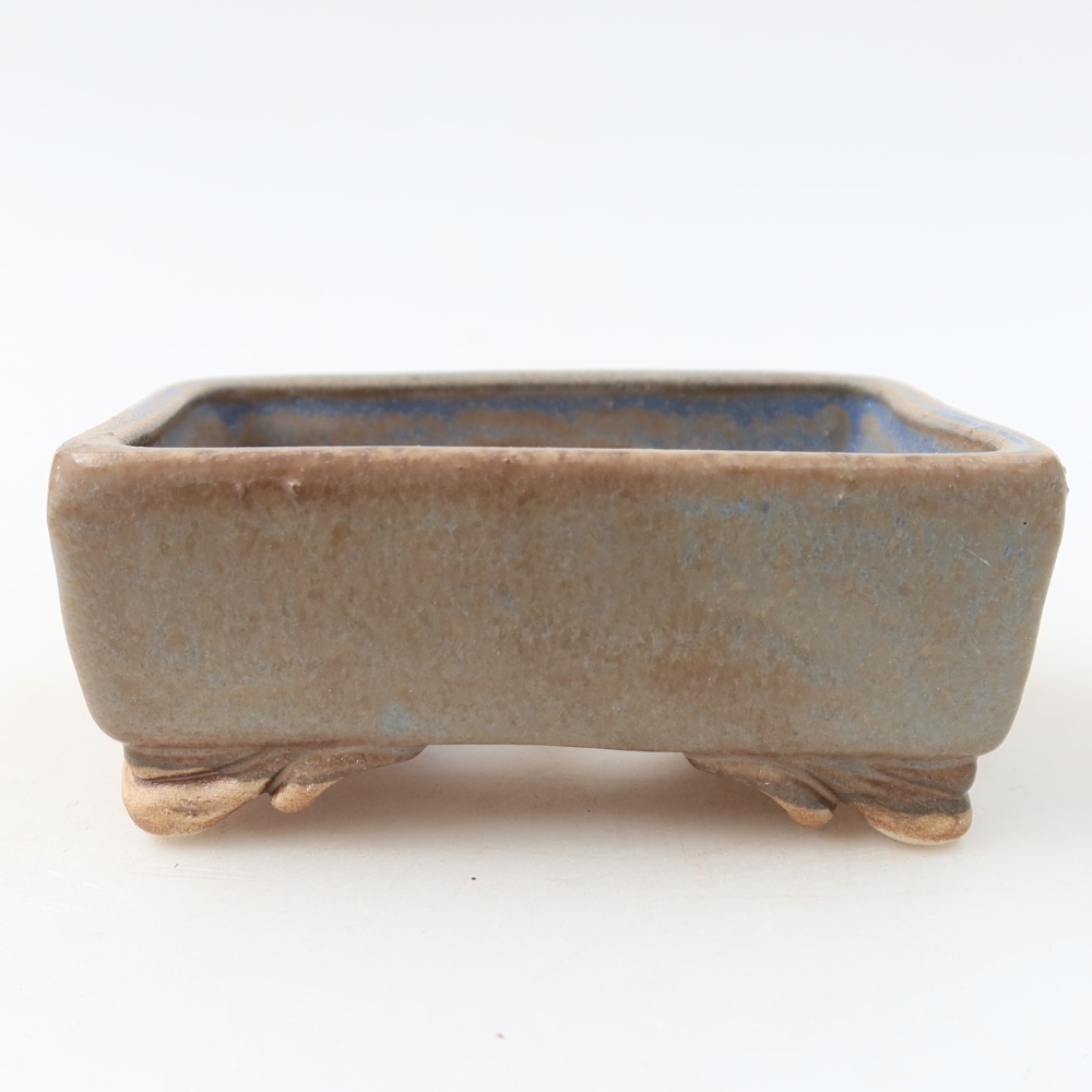 Ceramic bonsai pot, 10 x 8 x 4 cm, blue