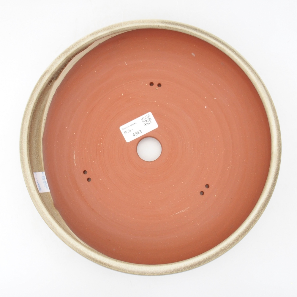 Ceramic bonsai bowl 26,5 x 26,5 x 6 cm, color green