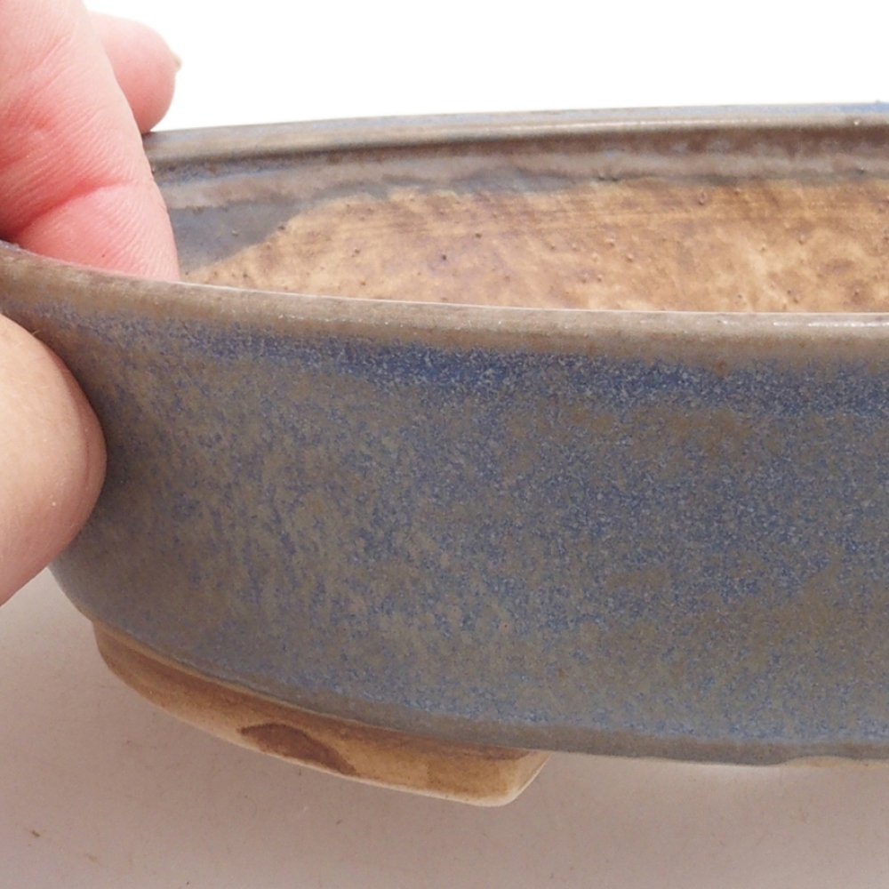 Ceramic bonsai bowl 15 x 13,5 x 3,5 cm, color blue