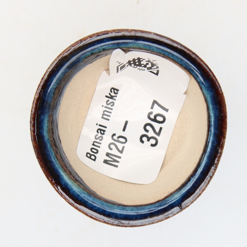 Ceramic bonsai pot, 3.5 x 3.5 x 2.5 cm, blue