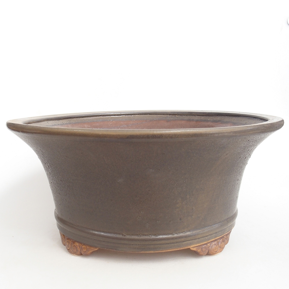 Ceramic bonsai bowl 32 x 32 x 14 cm, brown