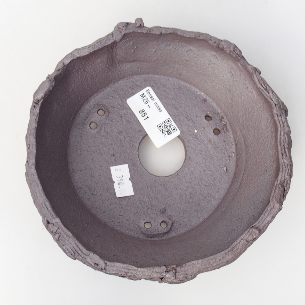 Ceramic bonsai bowl 16,5 x 16 x 5,5 cm, metal colour