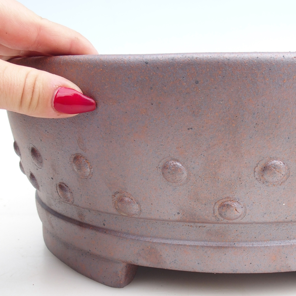 Ceramic bonsai bowl 31,5 x 31,5 x 12 cm, metal colour