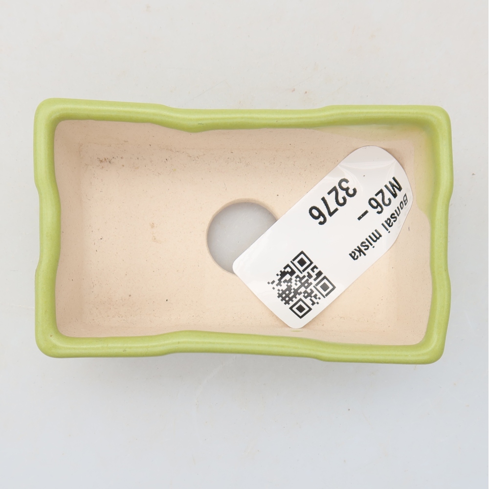 Ceramic bonsai pot, 7.5 x 4 x 2.5 cm, green